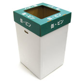 小型ﾀﾞﾝﾎﾞｰﾙ箱【回収箱】45L ｺﾞ袋対応正方形　4体ｾｯﾄ(野外ｲﾍﾞﾝﾄ･展示会用･お祭り用･分別使い捨てゴミ箱